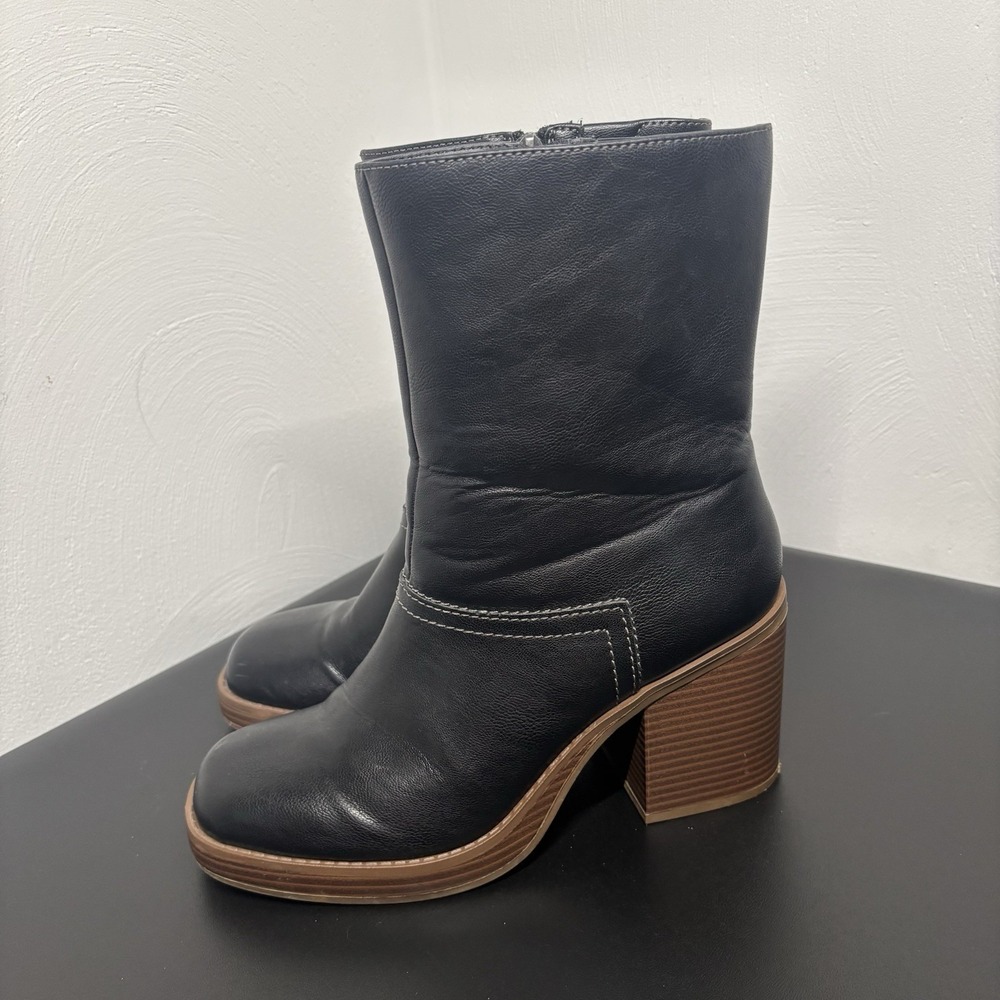 Sun Stone Women's Size 8M Aimee Tall Zip Up Knee Medium Boots Shoes Chunky